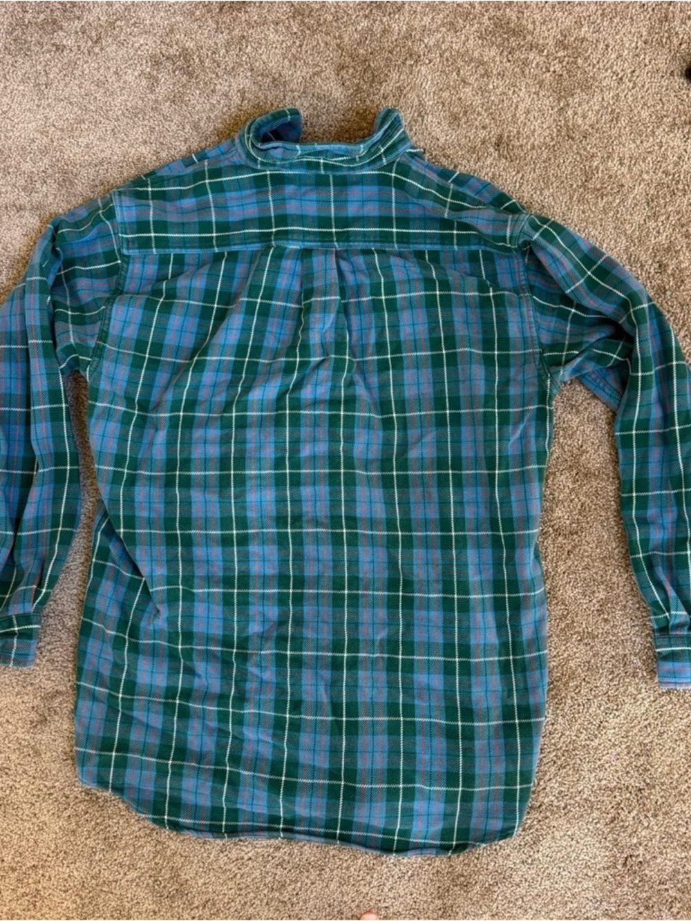 J.Crew vintage blue plaid heavyweight cotton button up - Picture 3 of 5